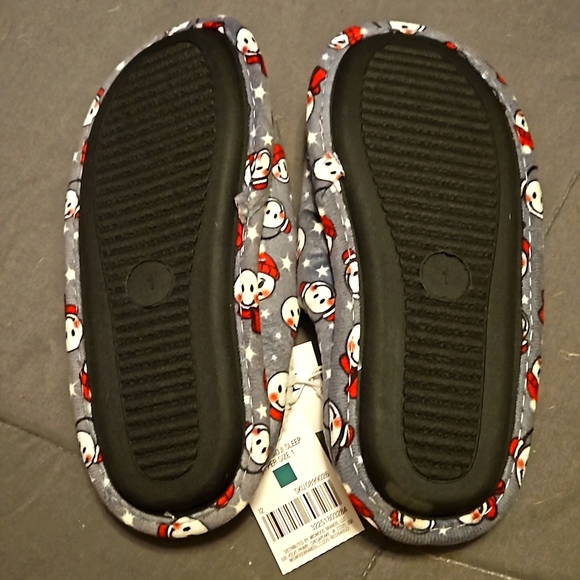 Snowman Emoji Unisex Boys/Girls Size 1 slippers New - Picture 4 of 4